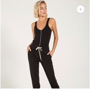 n:philanthropy Black Griffith Zippered Drawstring-Waist Jumpsuit in Small